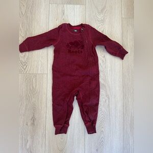 Roots Kids Burgundy Footie One Piece